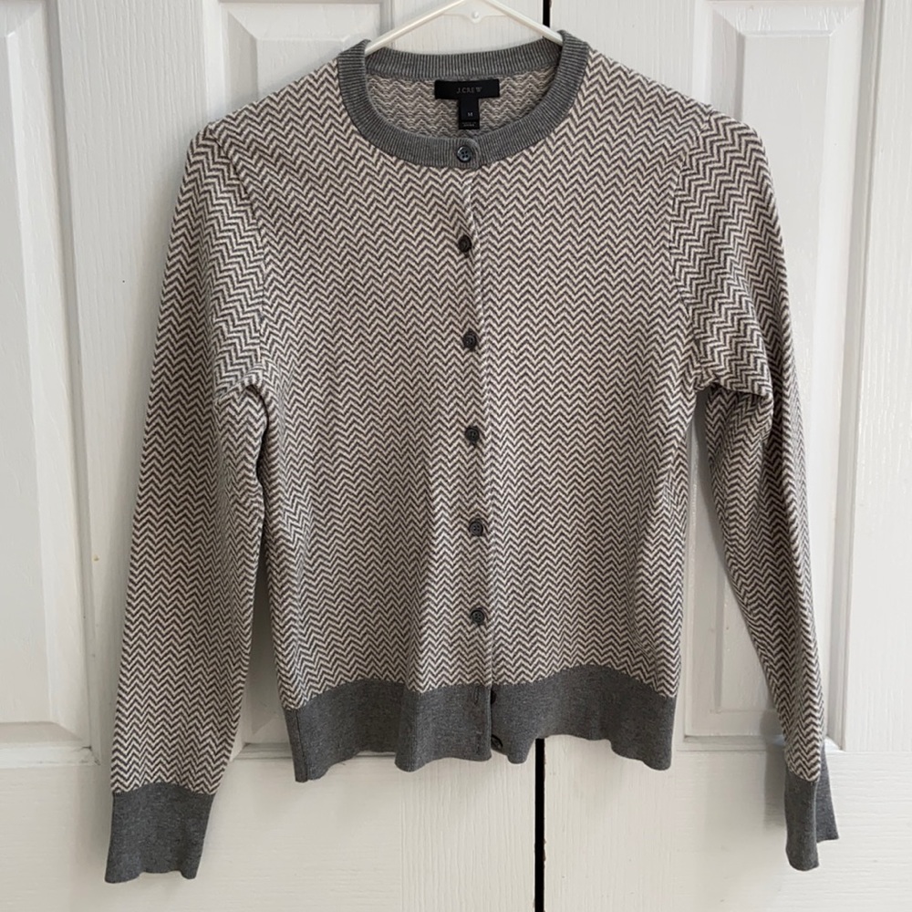 J.Crew Chevron Gray Sweater